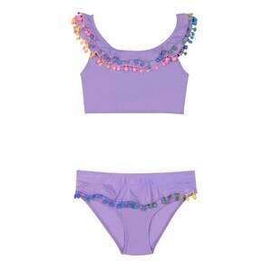 NEW PQ SWIM kids' pompom bikini in lavander